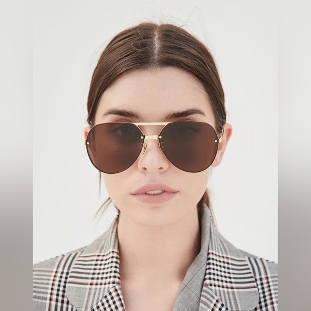 Bottega Veneta Rimless Pilot Aviators Shiny Gold/Brown
Classic Unisex BV1054SA